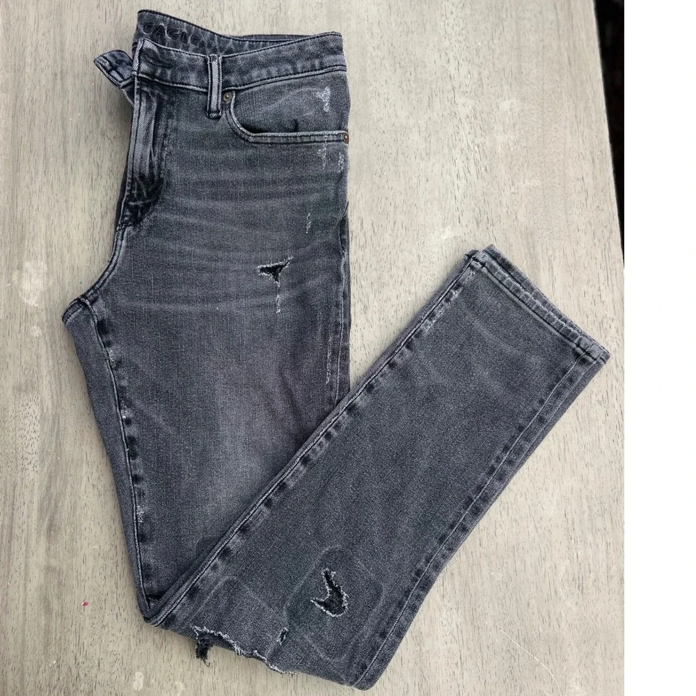 American Eagle Airflex 360 Slim Distressed Jeans 32x32 Washed Black 03/21 5867